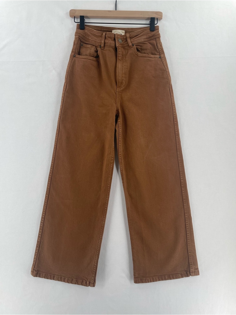 High-Waist Wide Leg Brown Jeans